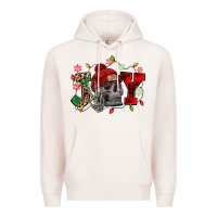 Pale Pink Christmas Joy skeleton Premium Hoodie - NancyCooperArtShop