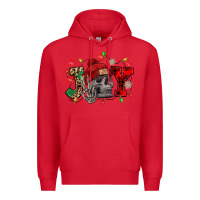 Red Christmas Joy skeleton Premium Hoodie - NancyCooperArtShop