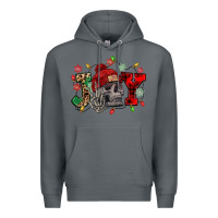 Rock Christmas Joy skeleton Premium Hoodie - NancyCooperArtShop