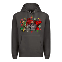 Smoke Christmas Joy skeleton Premium Hoodie - NancyCooperArtShop