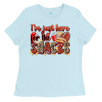 Baby Blue i'm just here for the snacks american football Ladies Tee - Zillion Design Studio