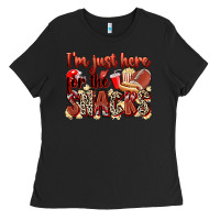 Black i'm just here for the snacks american football Ladies Tee - Zillion Design Studio