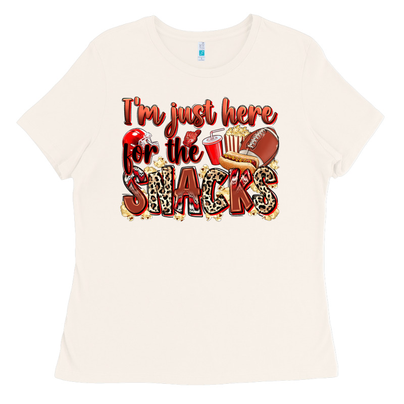 I'm Just Here For The Snacks American Football Ladies Tee by Zillion Design Studio | Teevron