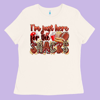 I'm Just Here For The Snacks American Football Ladies Tee Designed By Zillion Design Studio