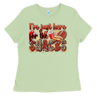 Matcha i'm just here for the snacks american football Ladies Tee - Zillion Design Studio