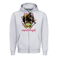 Heather Grey Afro Messy Bun Cosmetologist Zipper Hoodie - BundleAndBundleShop