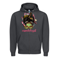 Smoke Afro Messy Bun Cosmetologist Zipper Hoodie - BundleAndBundleShop