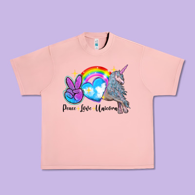 Peace Love Unicorn Urban Heavy Tee Designed By Lillyallendesigns