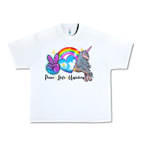White peace love unicorn Urban Heavy Tee - LillyAllenDesigns