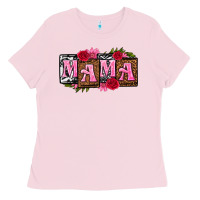 Bubblegum Pink mama with license letters mothers day Ladies Tee - texasbilliewilder
