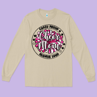 Cheer Mom Long Sleeve Tee Designed By Maliassmallbusiness