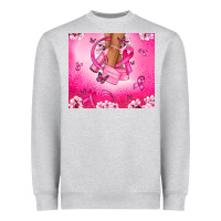 Heather Grey Breast Cancer diva Heavyweight Sweatshirt - NancyCooperArtShop
