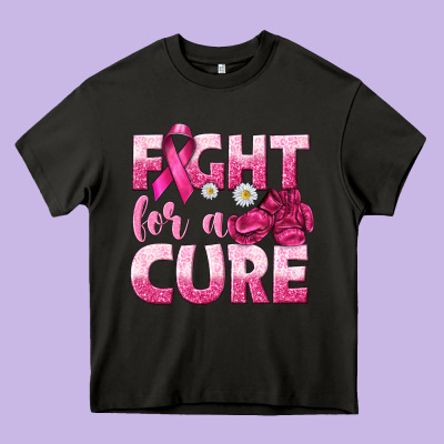 Fight For A Cure Heavy Core Tee Designed By Texasbilliewilder