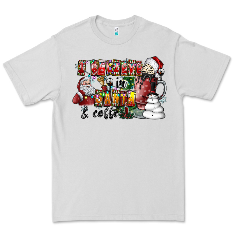 I Believe In Santa And Coffee Premium Tee by CowhideDigitalArt | Teevron