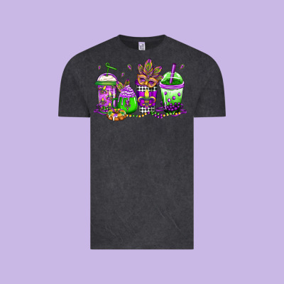 Mardi Gras Coffee Vintage Tee Designed By Jasminsmagicworld