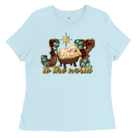 Baby Blue joy to the world Ladies Tee - RanaPortraitStore