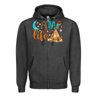 Charcoal Heather Camp Life Zipper Hoodie - BundleAndBundleShop