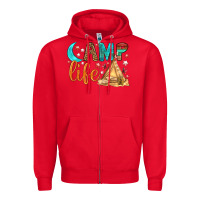 Red Camp Life Zipper Hoodie - BundleAndBundleShop