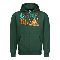 Sports Green Camp Life Zipper Hoodie - BundleAndBundleShop