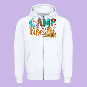 Camp Life Zipper Hoodie Designed By Bundleandbundleshop
