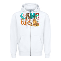 White Camp Life Zipper Hoodie - BundleAndBundleShop