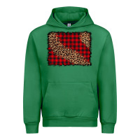 Emerald leopard buffalo plaid background Urban Hoodie - CowCowDesign