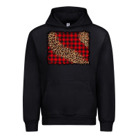 Foreset Green leopard buffalo plaid background Urban Hoodie - CowCowDesign