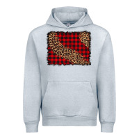 Heather Grey leopard buffalo plaid background Urban Hoodie - CowCowDesign