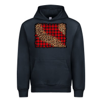 Navy leopard buffalo plaid background Urban Hoodie - CowCowDesign