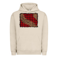 Pigment French Oak leopard buffalo plaid background Urban Hoodie - CowCowDesign