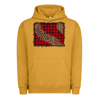 Pigment Peanut Butter leopard buffalo plaid background Urban Hoodie - CowCowDesign