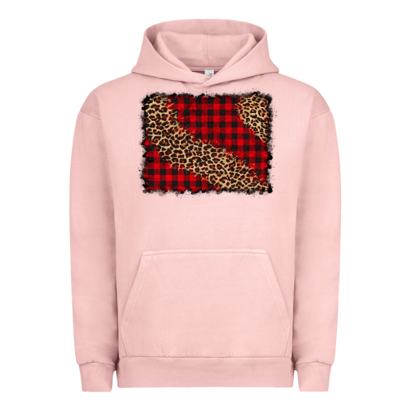 Leopard Buffalo Plaid Background Urban Hoodie by CowCowDesign | Teevron