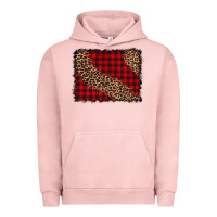 Pigment Salmon leopard buffalo plaid background Urban Hoodie - CowCowDesign