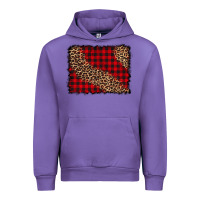 Tulip leopard buffalo plaid background Urban Hoodie - CowCowDesign