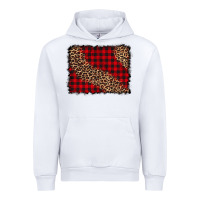 White leopard buffalo plaid background Urban Hoodie - CowCowDesign