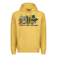 Antique Gold Peace love Halloween Premium Hoodie - NancyCooperArtShop