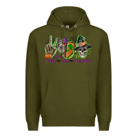 Army Green Peace love Halloween Premium Hoodie - NancyCooperArtShop