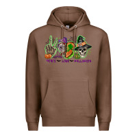 Chestnut Peace love Halloween Premium Hoodie - NancyCooperArtShop