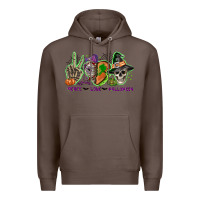 Coffee Peace love Halloween Premium Hoodie - NancyCooperArtShop