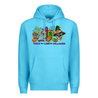 Ocean Blue Peace love Halloween Premium Hoodie - NancyCooperArtShop