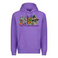 Purple Peace love Halloween Premium Hoodie - NancyCooperArtShop