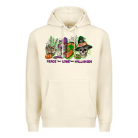 Sandshell Peace love Halloween Premium Hoodie - NancyCooperArtShop