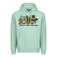 Seafoam Peace love Halloween Premium Hoodie - NancyCooperArtShop