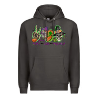 Smoke Peace love Halloween Premium Hoodie - NancyCooperArtShop