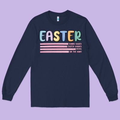 Easter  Bunny Kısses Long Sleeve Tee Designed By Maliassmallbusiness