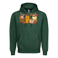 Sports Green Honey And Bee With Flower Coffee Cup Zipper Hoodie - BundleAndBundleShop