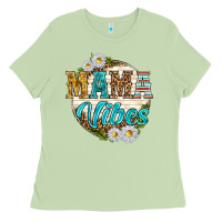 Matcha mama vibes with daisies Ladies Tee - texasbilliewilder