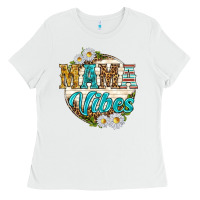 White mama vibes with daisies Ladies Tee - texasbilliewilder
