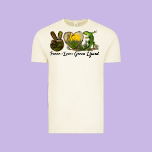 Peace Love Green Lizard Vintage Tee Designed By Lillyallendesigns