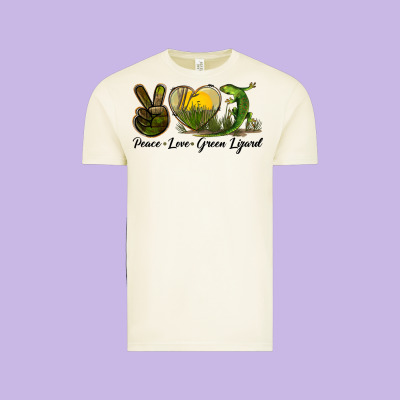 Peace Love Green Lizard Vintage Tee Designed By Lillyallendesigns
